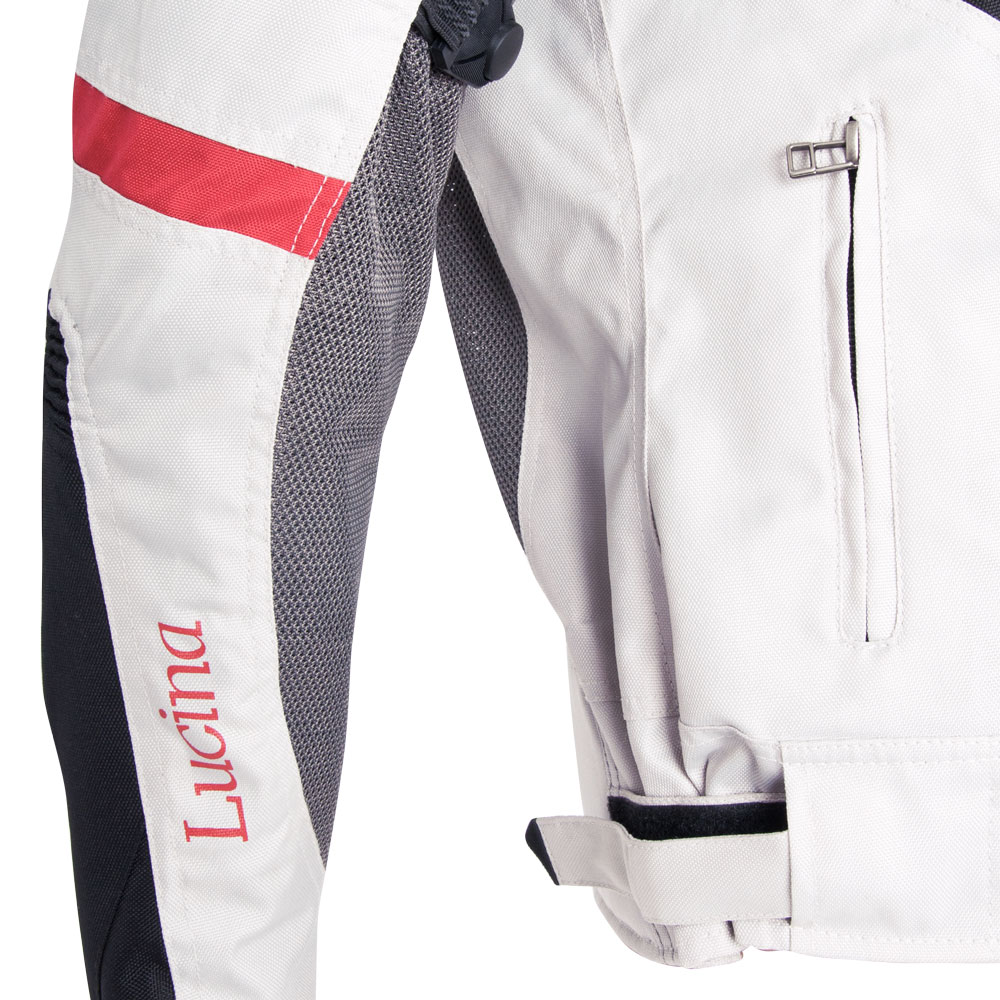 Dámská letní moto bunda W-TEC Lucina šedá-krémově bílá S (obrázek 8)
