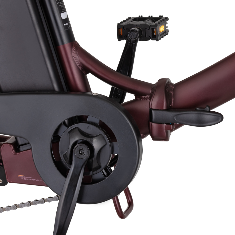 Skládací elektrokolo inSPORTline ISL Felior 468 Wh 20" - model 2026 15" (156-183 cm) Velour Red (obrázek 5)