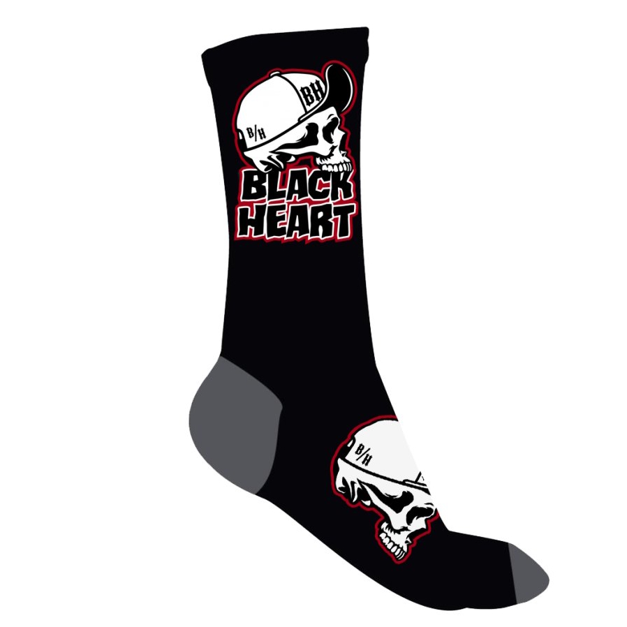 Ponožky BLACK HEART Cap Skull Socks šedo-černá 8-9