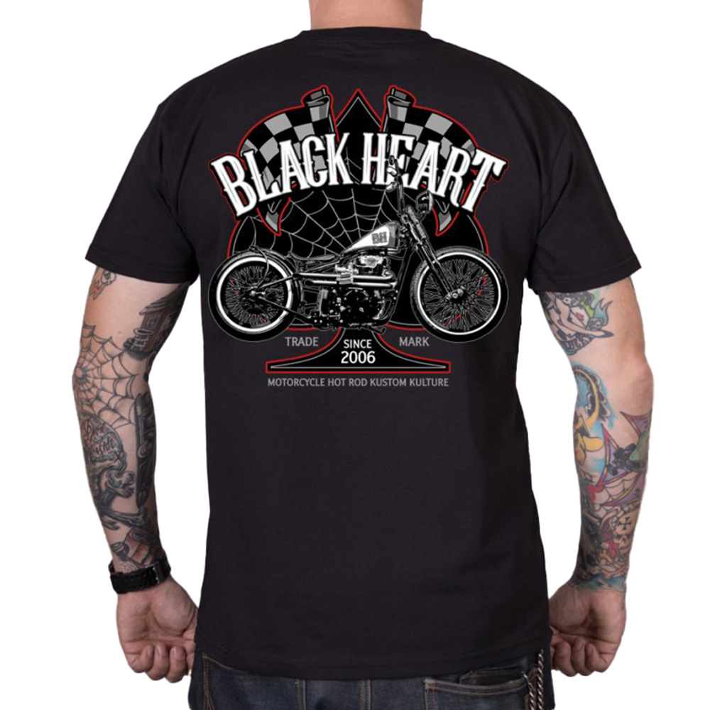 Triko BLACK HEART Chopper Race černá - 3XL