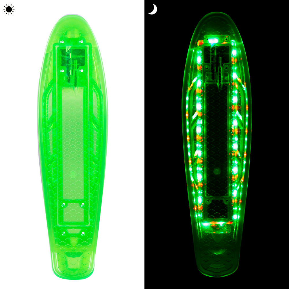 Svítící deska pro penny board WORKER Mirrama LED 22.5*6" zelená