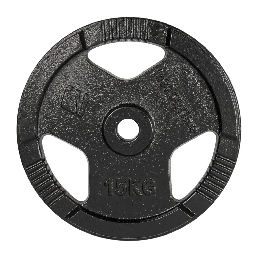 Litinový kotouč inSPORTline Hamerton Black 15 kg 30 mm
