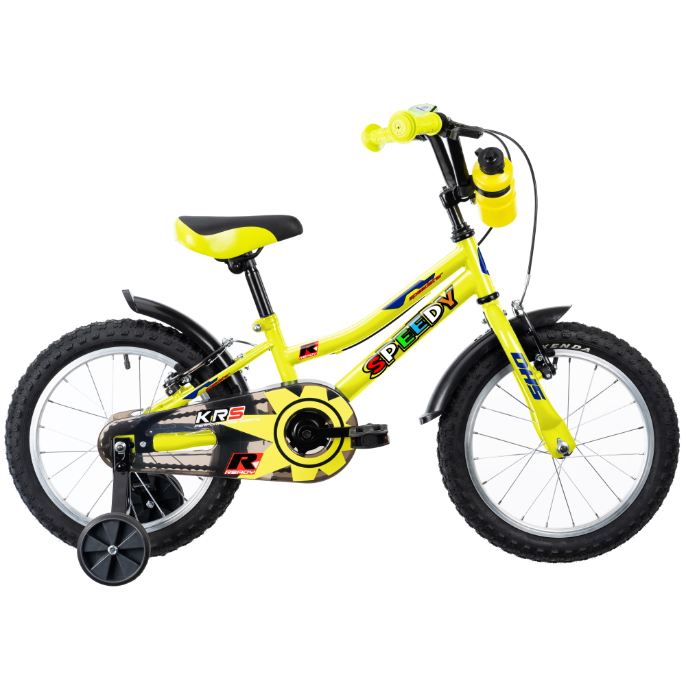 Dětské kolo DHS Speedy 1603 16" 7.0  Green / Yellow  8" (105-125 cm) - Green,Yellow