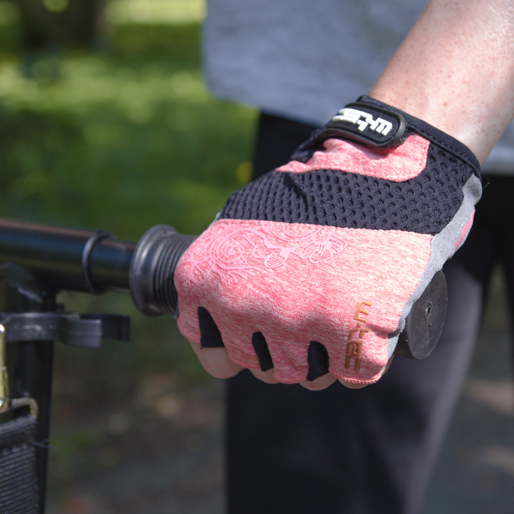Dámské cyklo rukavice W-TEC Atamac šedo-lososová S (obrázek 6)