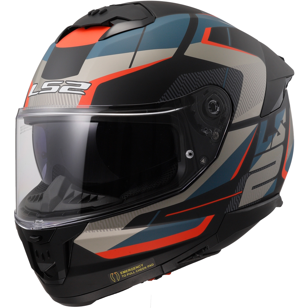 Moto přilba LS2 FF808 Stream II Road Matt Black Blue M (57-58)