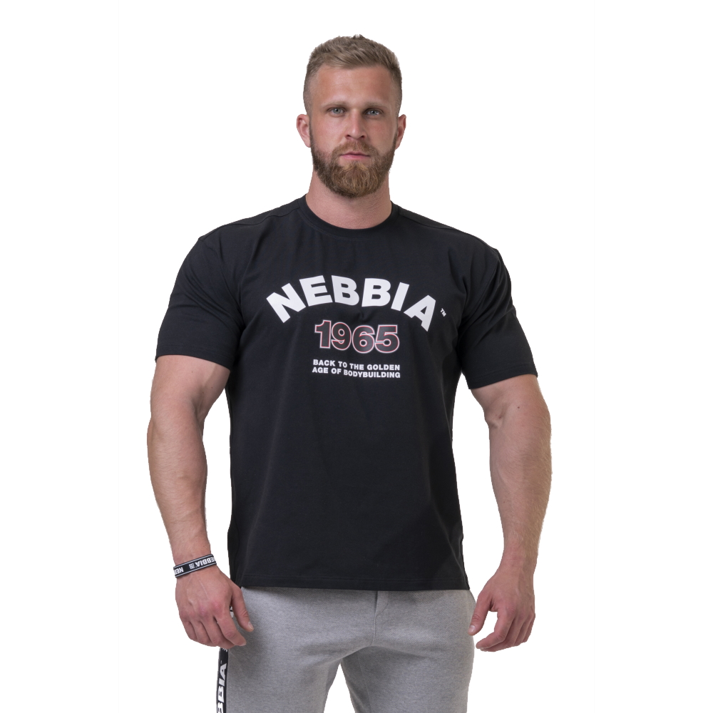 Levně Pánské tričko Nebbia Golden Era 192 Black L
