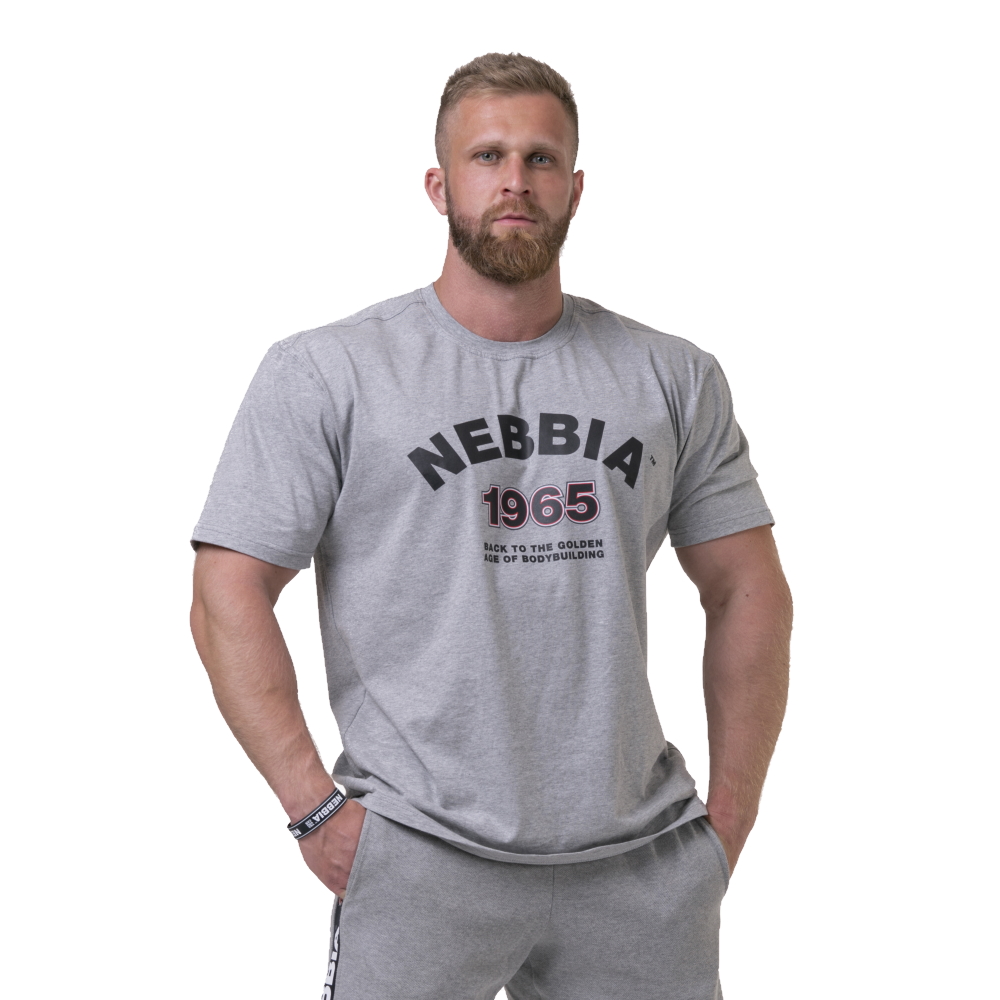 Pánské tričko Nebbia Golden Era 192 Light Grey - XXL