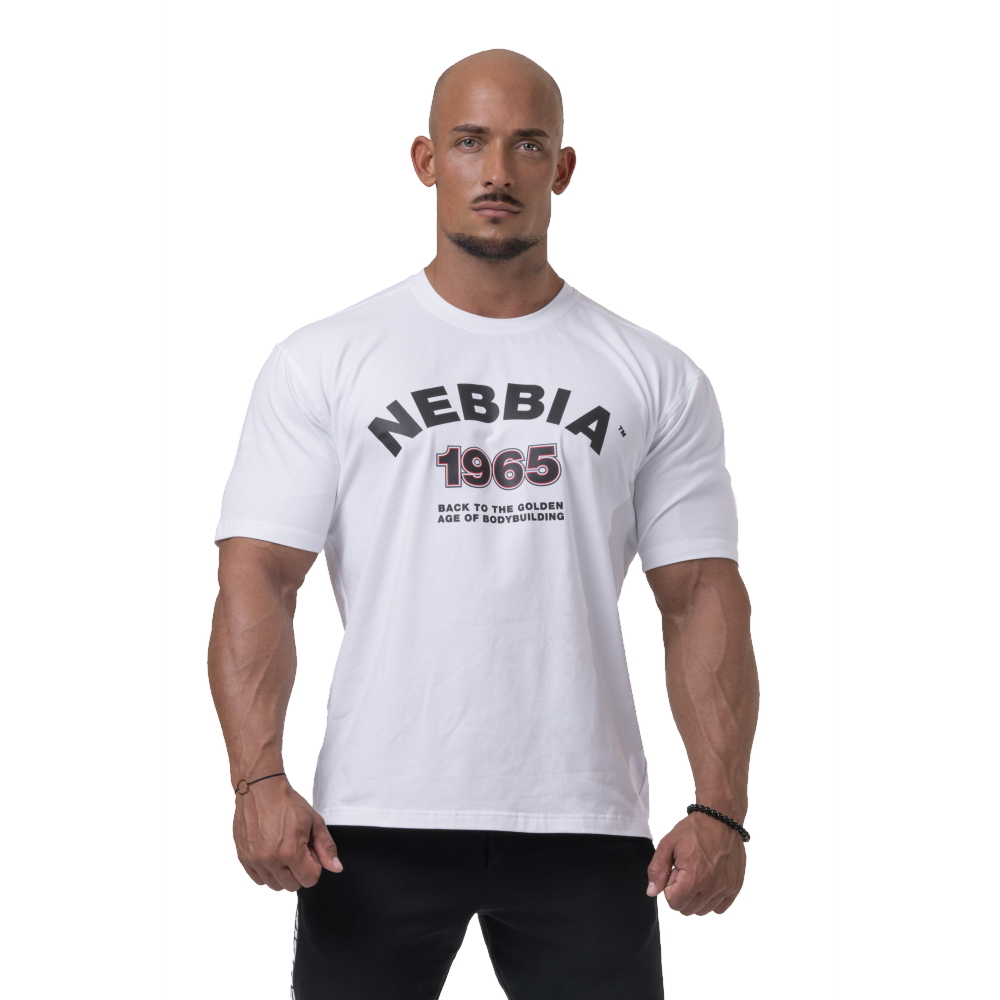 Levně Pánské tričko Nebbia Golden Era 192 White M