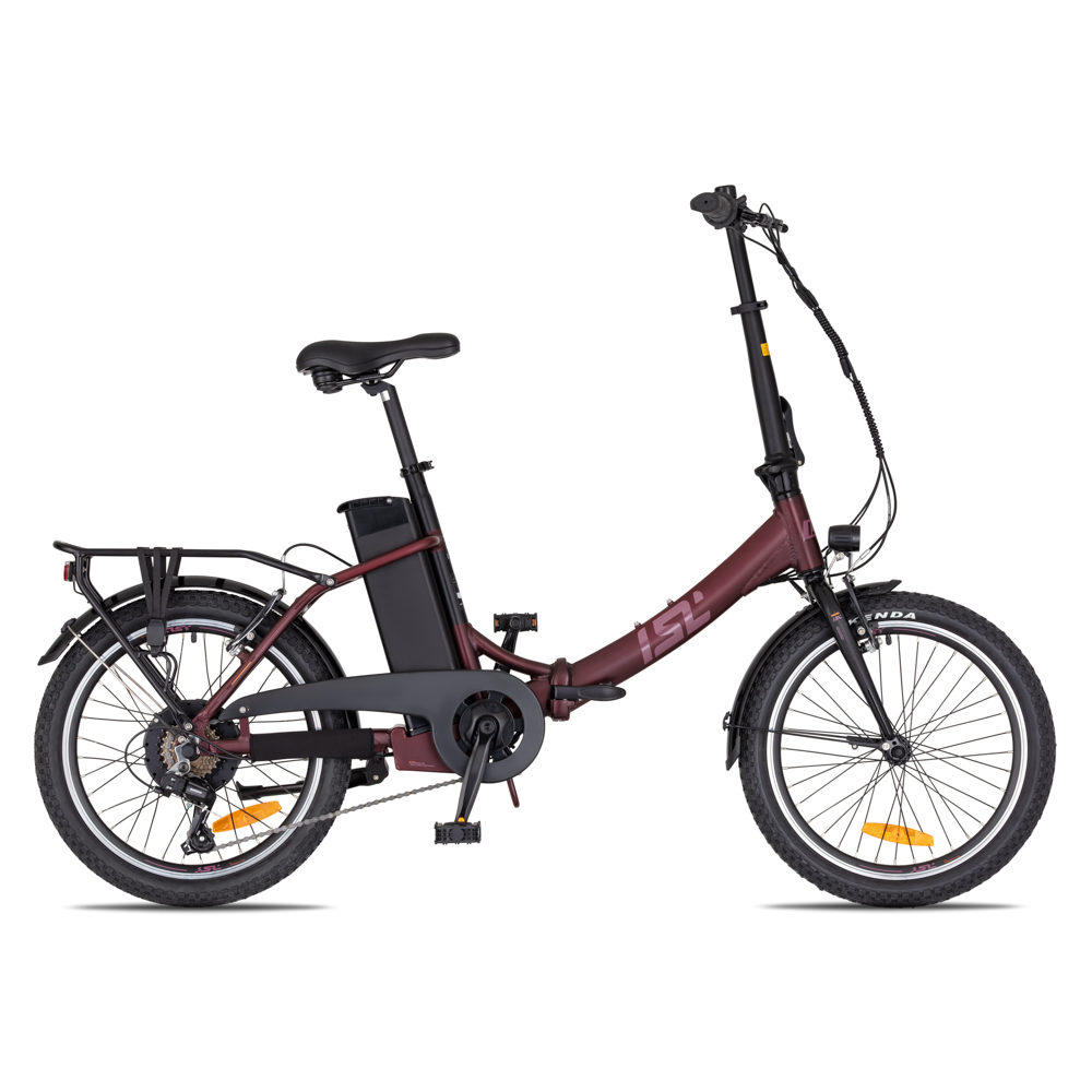 Skládací elektrokolo inSPORTline ISL Felior 468 Wh 20″ – model 2026 15″ (156-183 cm) Velour Red