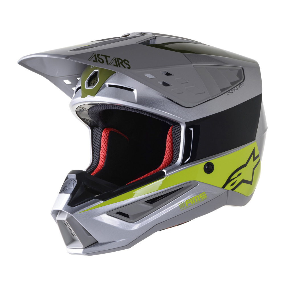 Moto přilba Alpinestars S-M5 Bond stříbrná/žlutá fluo/zelená lesklá  XXL (63-64)