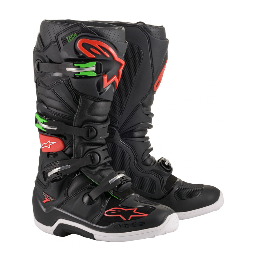 Moto boty Alpinestars Tech 7 černá/červená/zelená černá/červená/zelená - 38