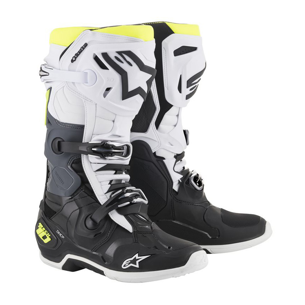 Moto boty Alpinestars Tech 10 černá/bílá/žlutá fluo černá/bílá/žlutá fluo - 42