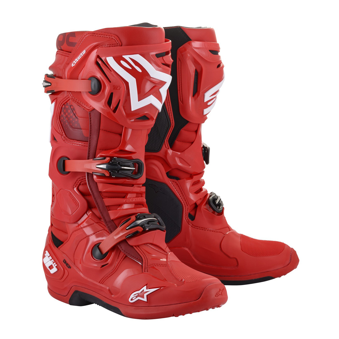 Moto boty Alpinestars Tech 10 červená červená - 49,5