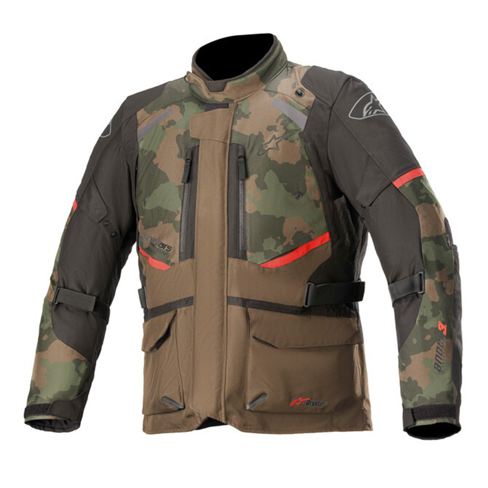 Moto bunda Alpinestars Andes Drystar tmavě zelená camo/černá/červená tmavě zelená camo/černá/červená - S