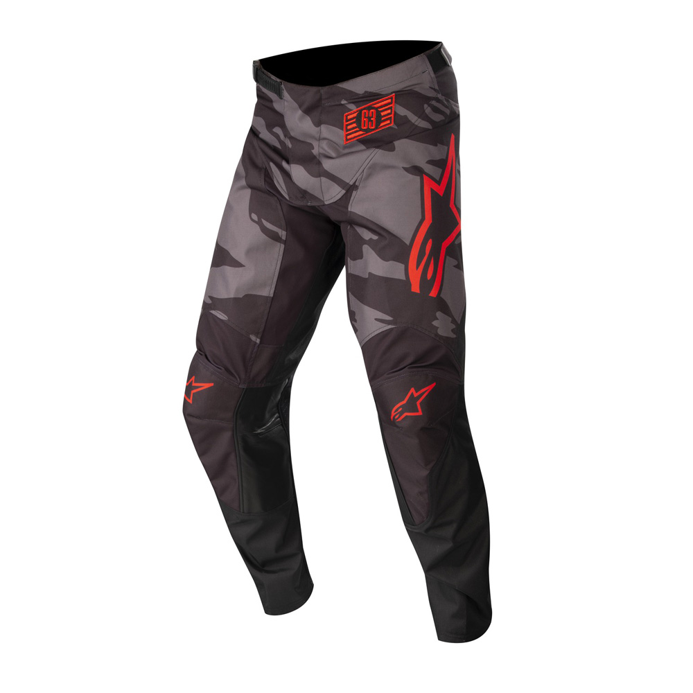 Motokrosové kalhoty Alpinestars Racer Tactical černá/šedá maskáčová/červená fluo  černá/šedá maskáčo
