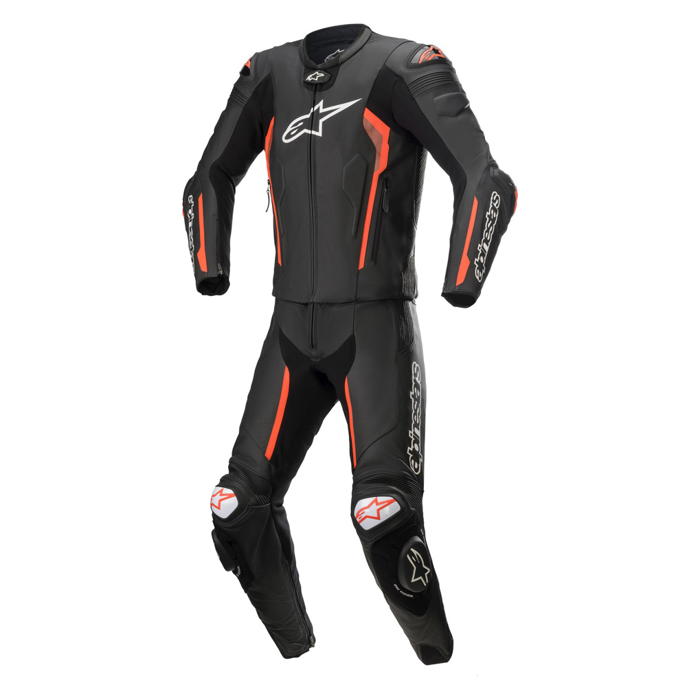 Dvoudílná moto kombinéza Alpinestars Missile 2 černá/červená fluo  černá/červená fluo  60