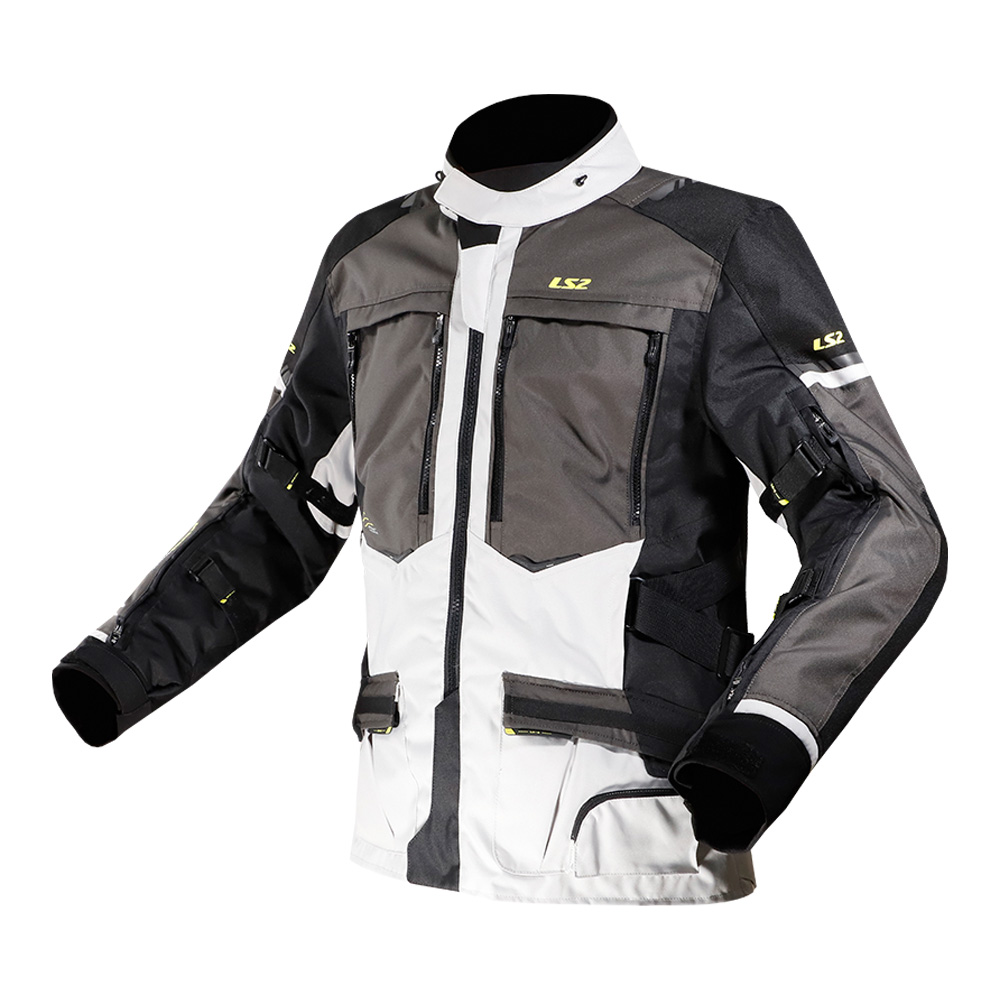 Levně Pánská moto bunda LS2 Norway Black Grey Yellow černá/šedá/žlutá 4XL