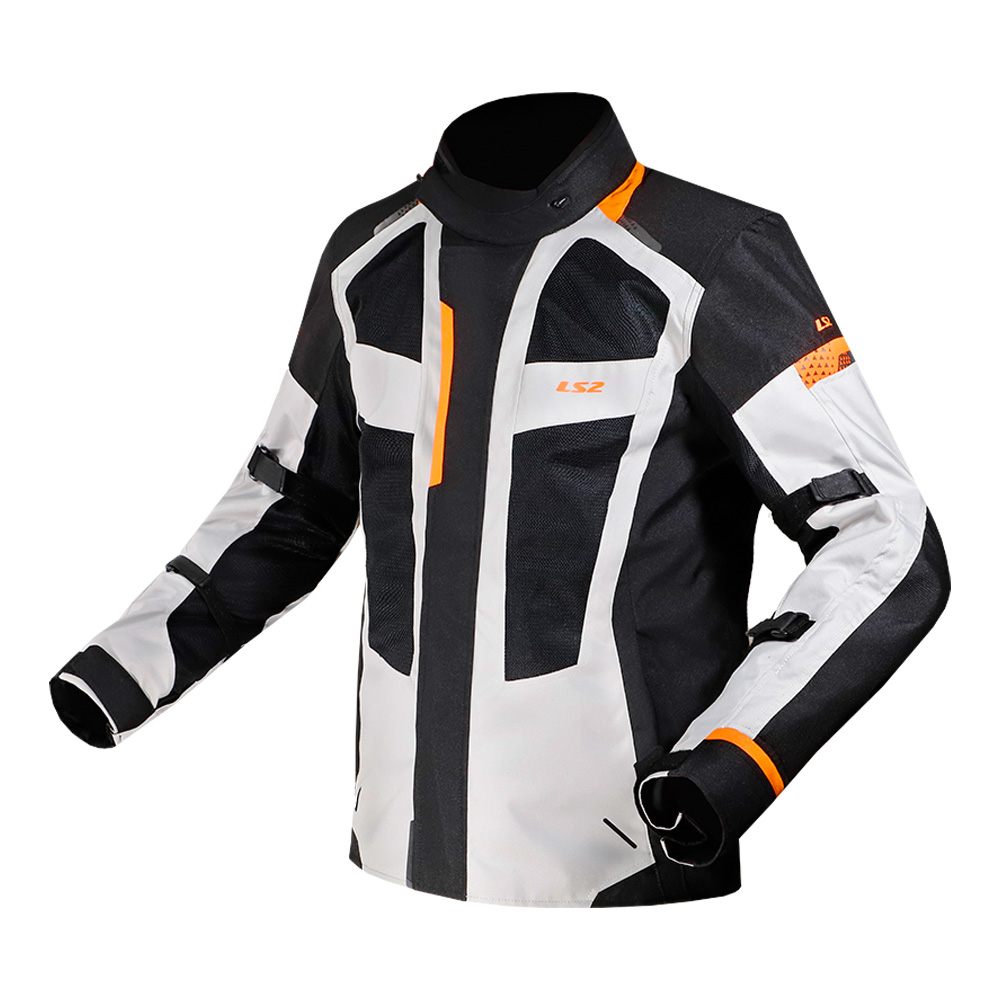 Levně Pánská moto bunda LS2 Scout Black Grey Orange černá/šedá/oranžová M