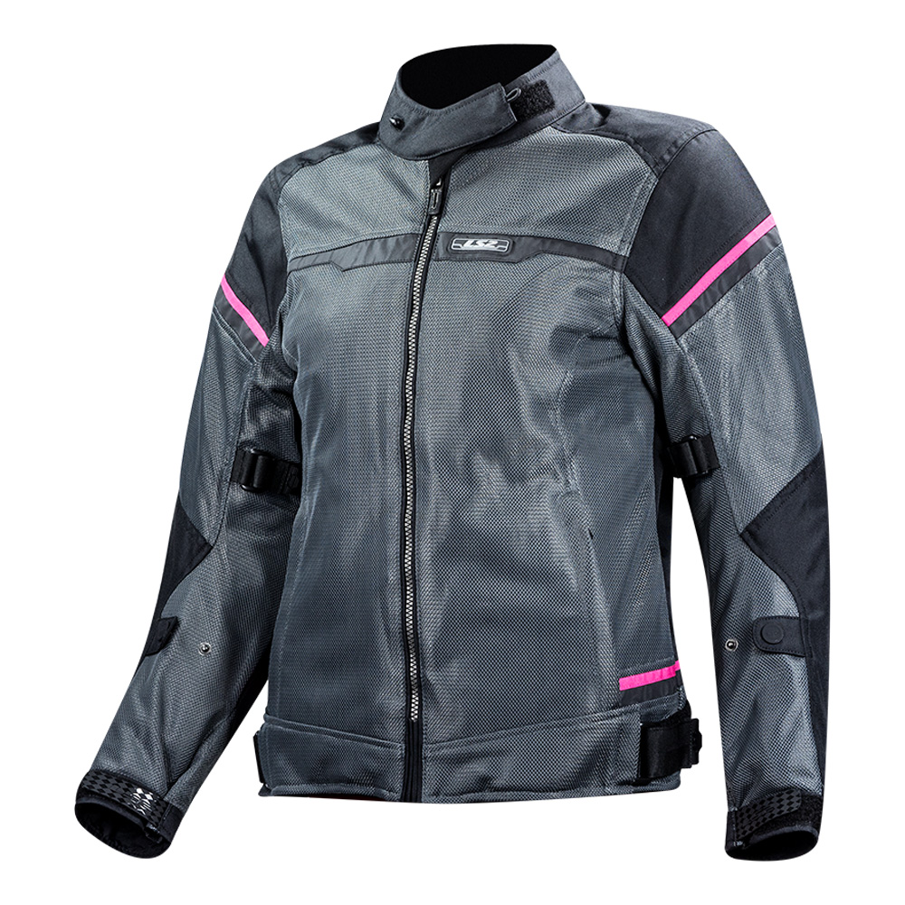 Dámská moto bunda LS2 Riva Black Dark Grey Pink  černá/tmavě šedá/růžová  M