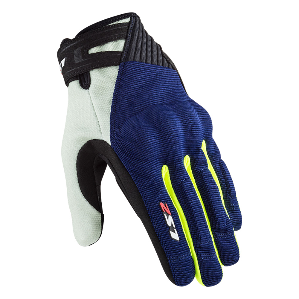 Pánské moto rukavice LS2 Dart 2 Blue H-V Yellow  modrá/fluo žlutá  XXL