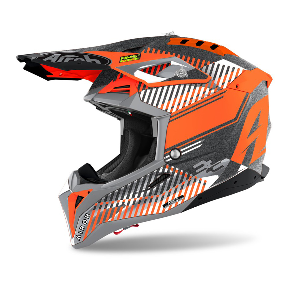 Moto přilba Airoh Aviator 3.0 Wave oranžová/chrom XXL (63-64)