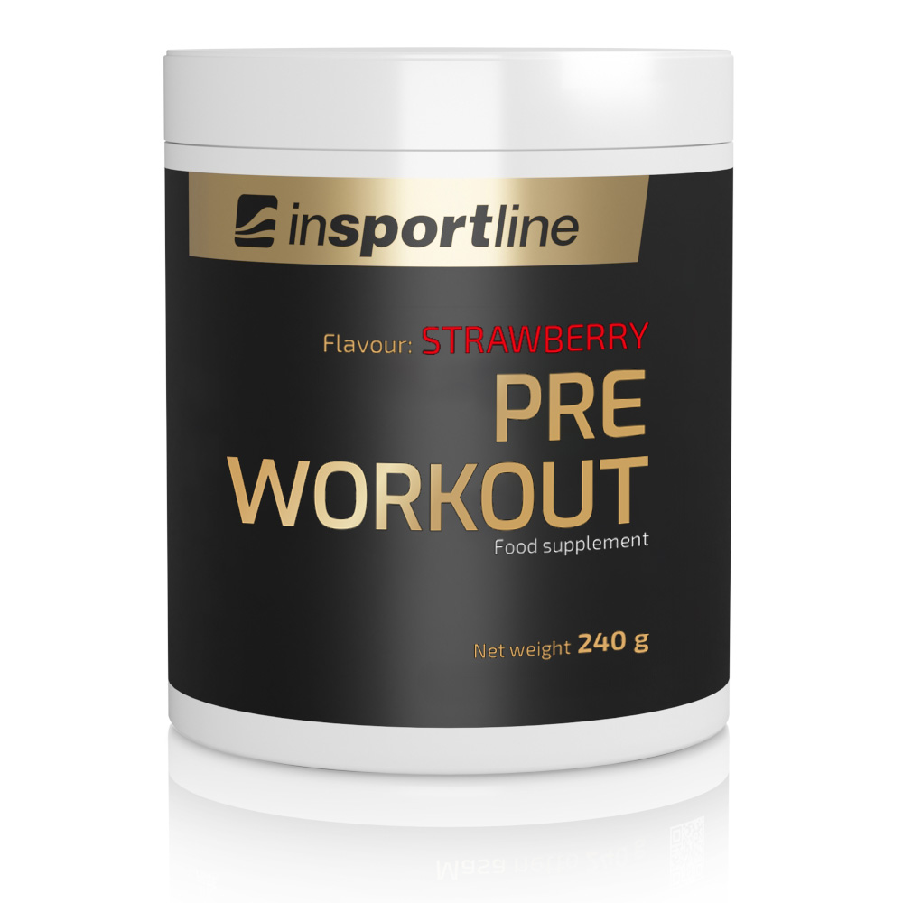 Doplněk stravy inSPORTline Pre Workout 240g jahoda