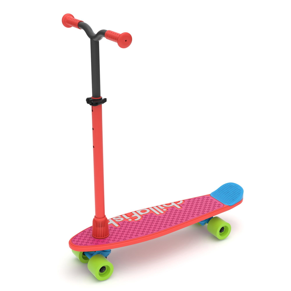 Koloběžka/pennyboard Chillafish Skatieskootie  2v1  červená - červená