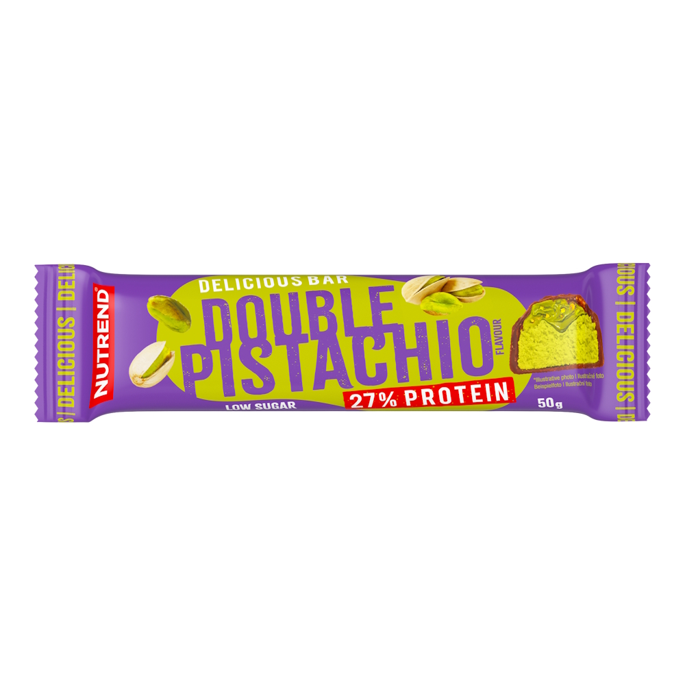 Proteinová tyčinka Nutrend Delicious Bar 50g double pistácie v mléčné čokoládě