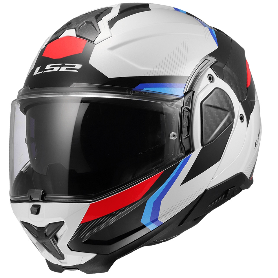 Překlopná přilba LS2 FF910 Advant II Triple White Blue Red P/J 3XL (65-66)