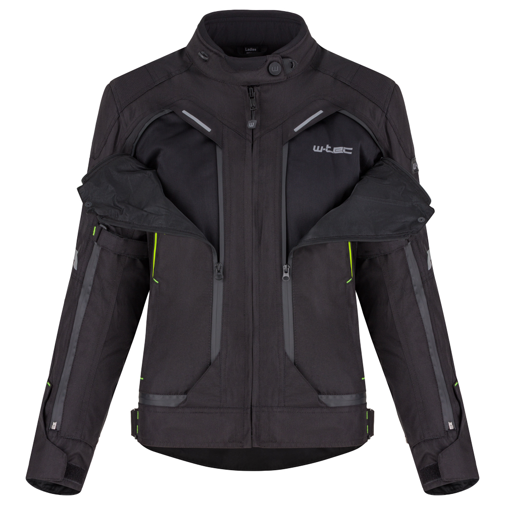 Dámská moto bunda W-TEC Progair Lady černá-fluo XS