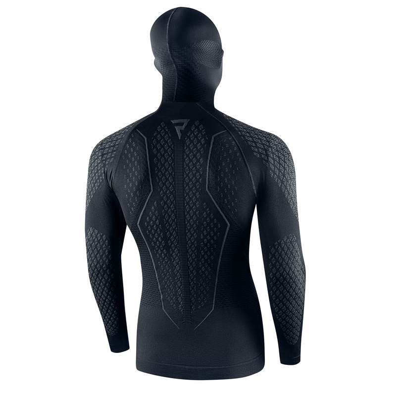 Moto thermo triko s kuklou Rebelhorn Therm II 2in1 Long Sleeve černo-šedá L