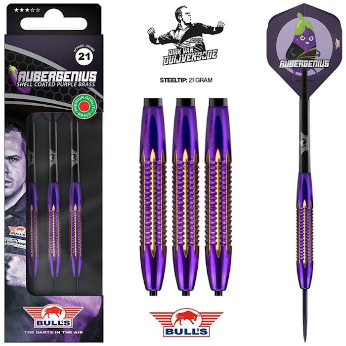 Šipky Bull's Aubergenius SC Dirk Van Duijvenbode Steel 3ks 21 g (obrázek 3)