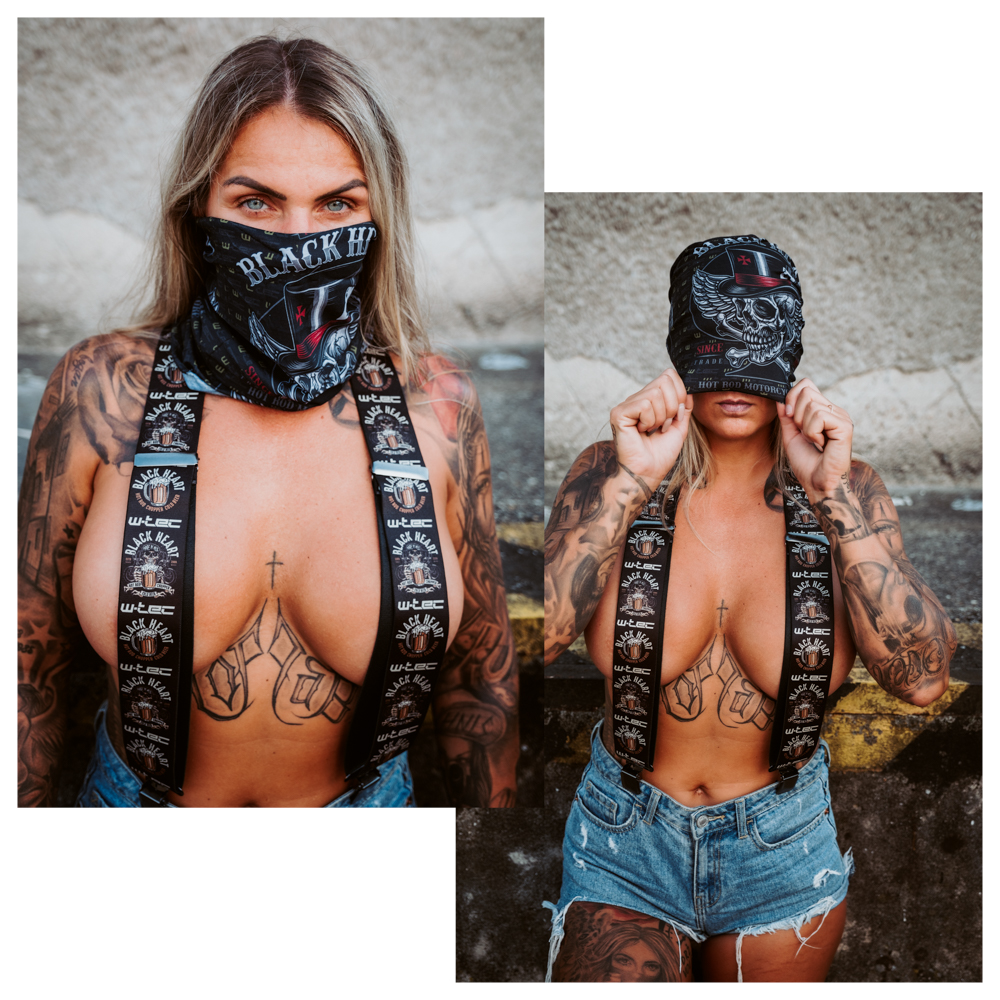 Multifunkční nákrčník W-TEC Black Heart Scarfest Wings Skull - Obrázek 4