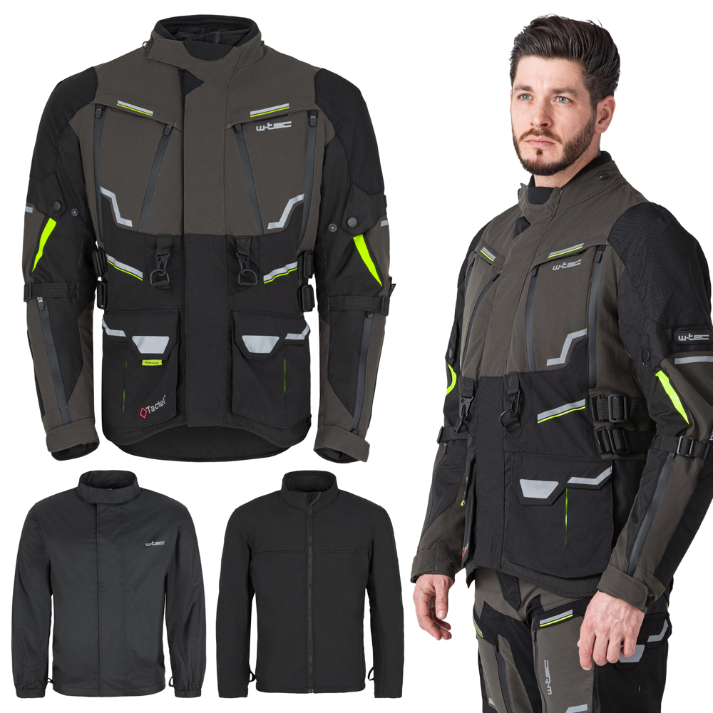 Moto bunda W-TEC Daimick černo-šedá 6XL