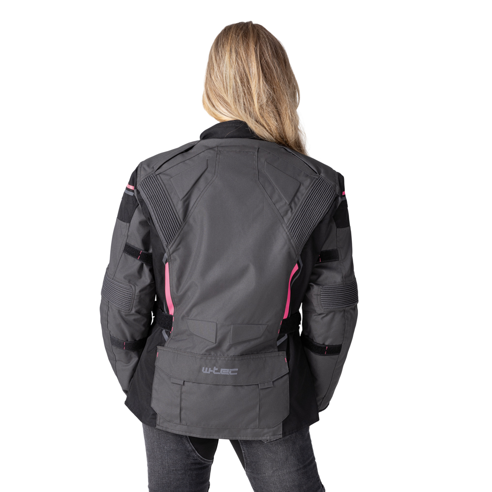 Dámská moto bunda W-TEC Barbata černo-šedo-růžová L (obrázek 7)