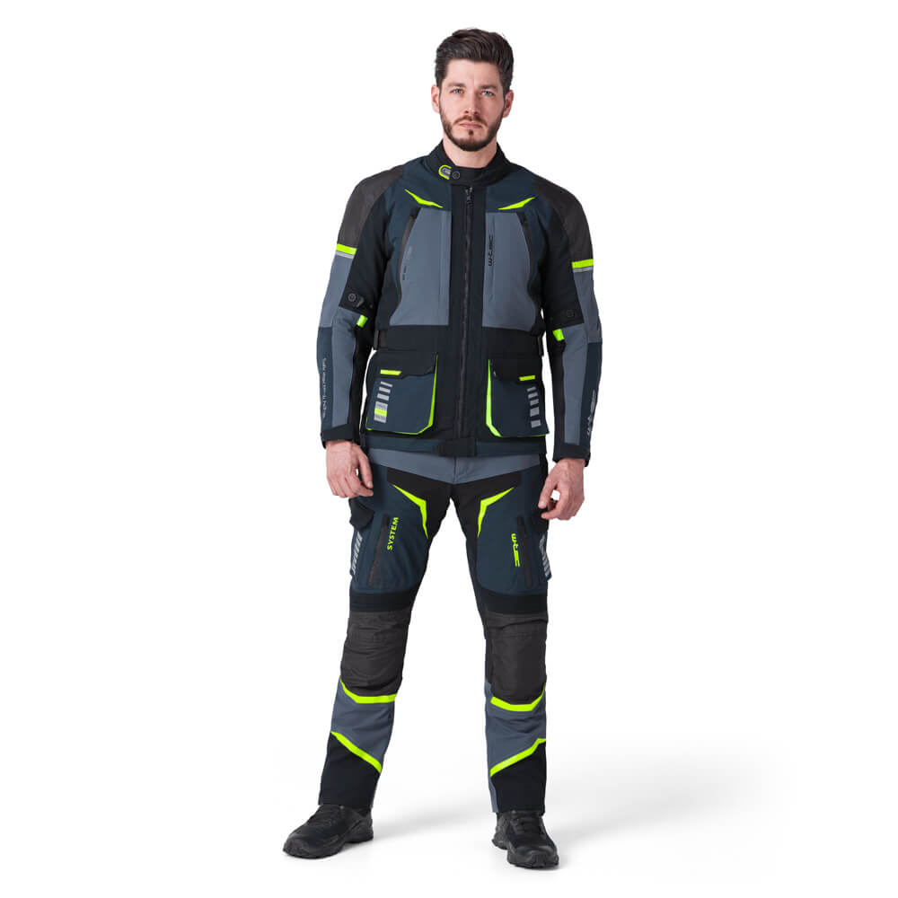 Moto bunda W-TEC Modock černo-modro-fluo žlutá L (obrázek 3)