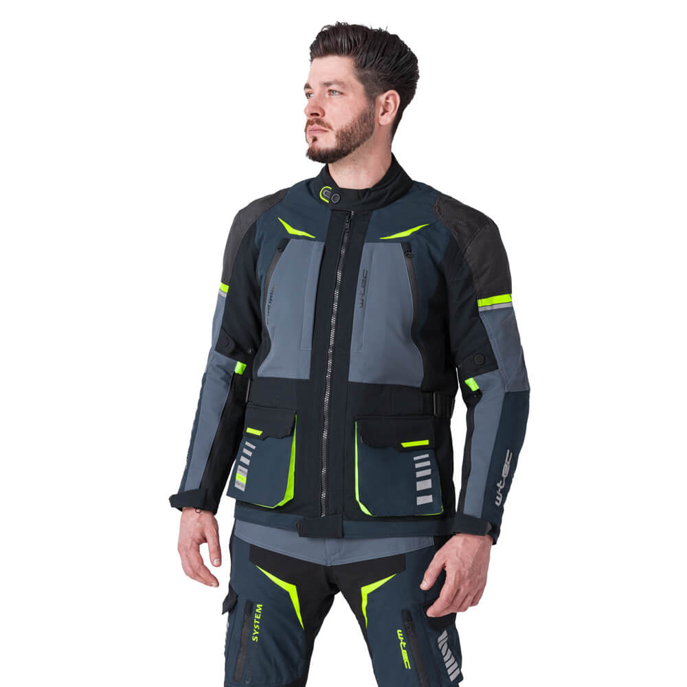 Moto bunda W-TEC Modock černo-modro-fluo žlutá L (obrázek 7)