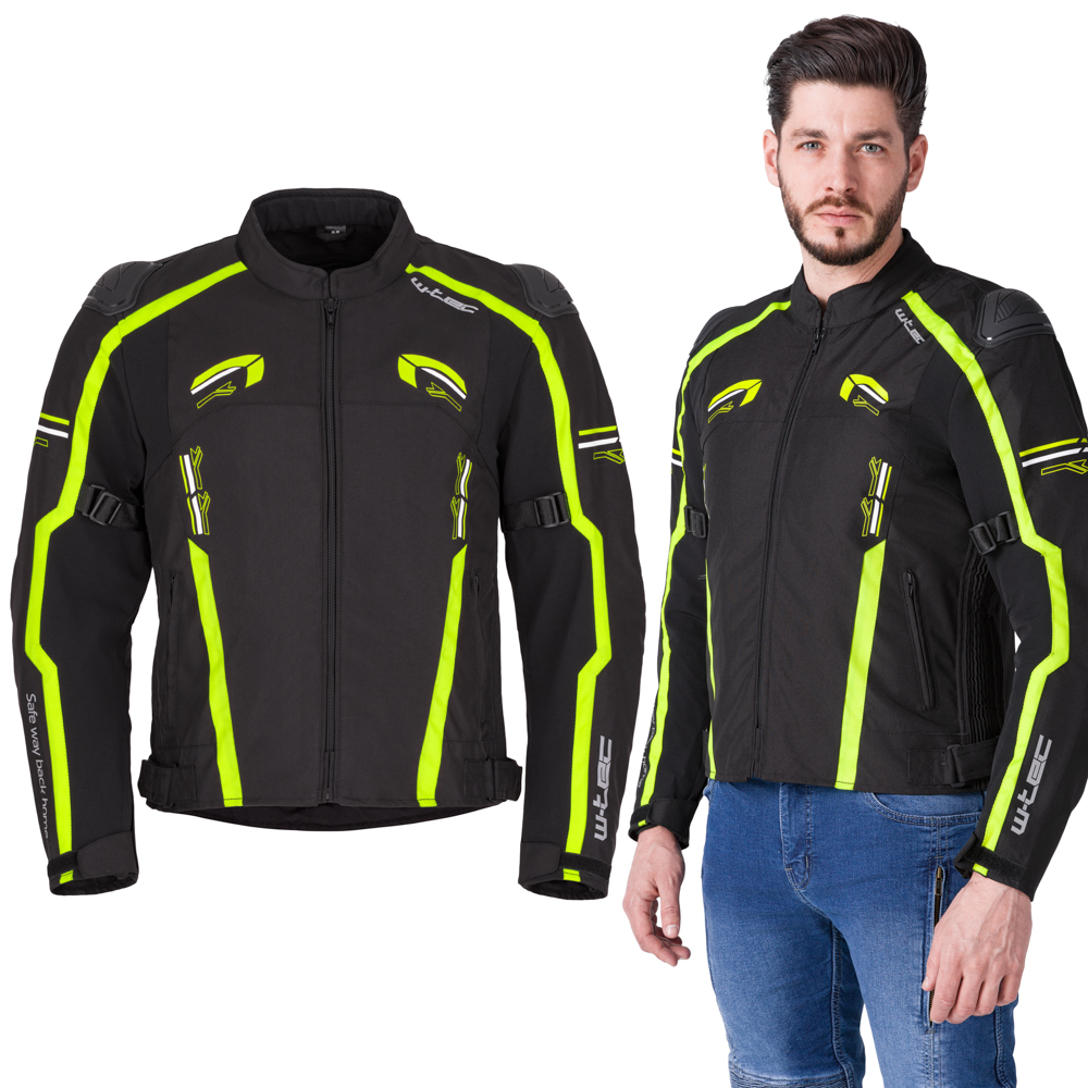 Moto bunda W-TEC Tonkawo černá-fluo 4XL