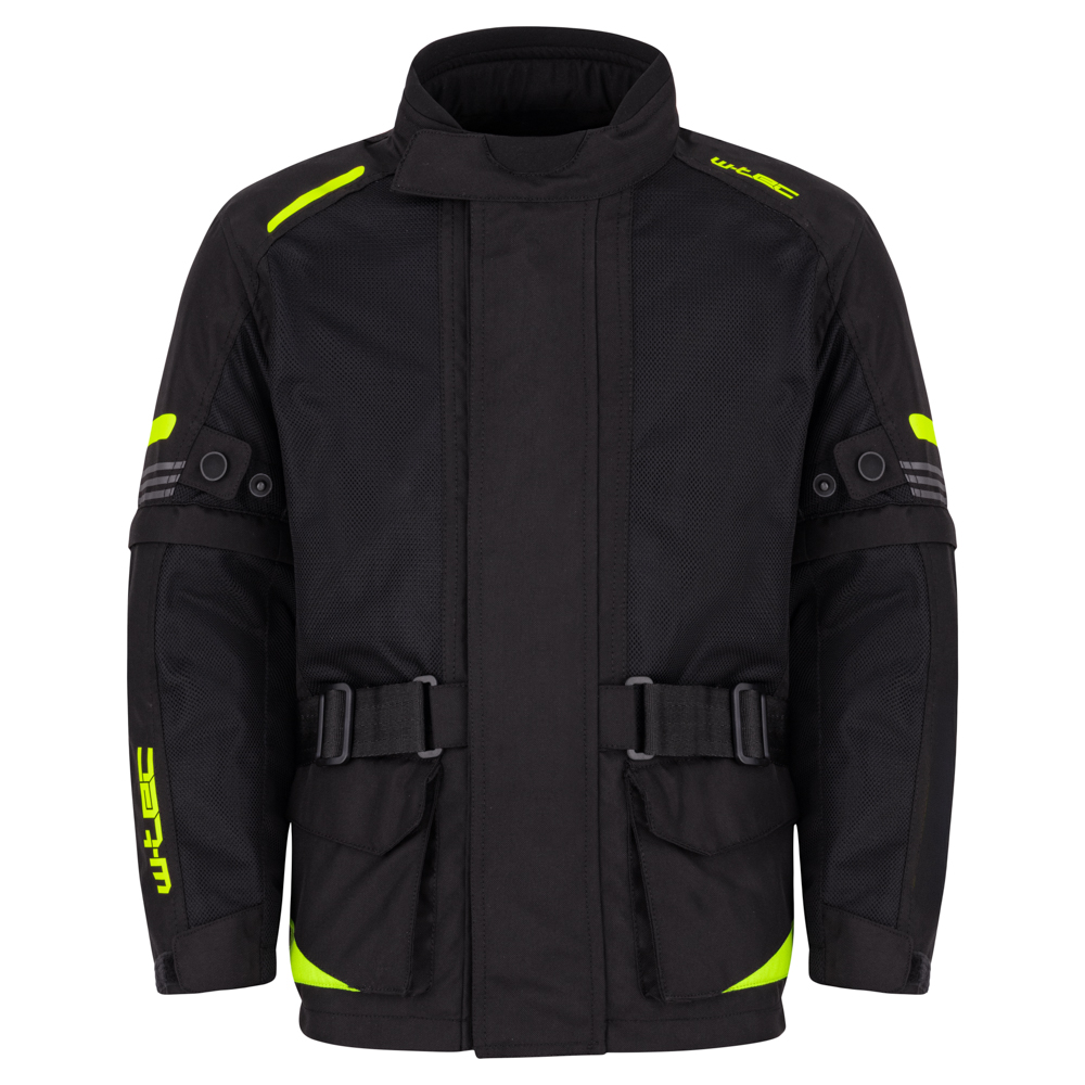 Dětská rostoucí moto bunda W-TEC Pinapoco černá-fluo L/XL