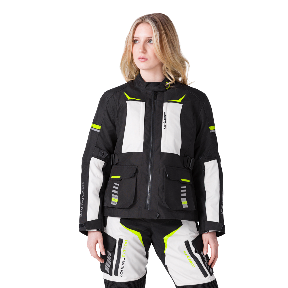 Dámská moto bunda W-TEC Warao Lady černá-fluo M (obrázek 3)