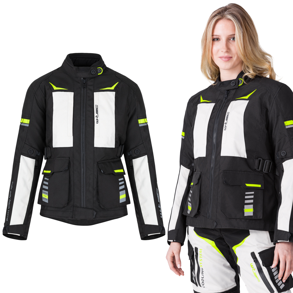 Dámská moto bunda W-TEC Warao Lady černá-fluo M