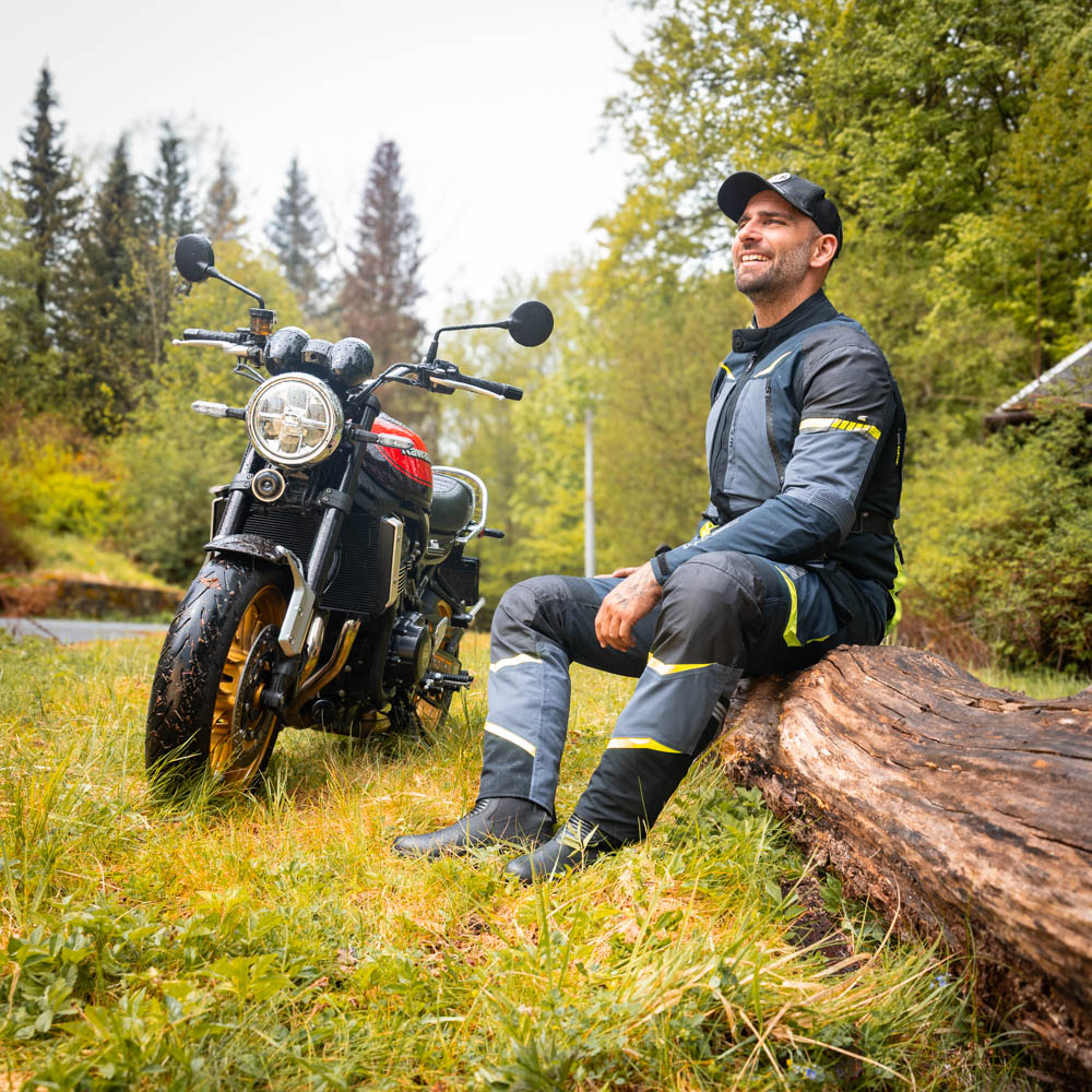 Moto kalhoty W-TEC Modock černo-modro-fluo žlutá L (obrázek 4)