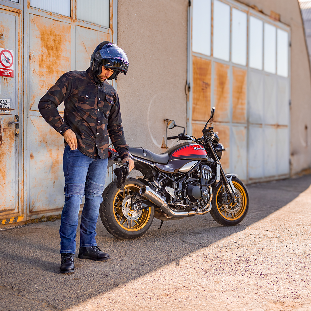 Pánské moto jeansy BOS Micas Gray 34 - Obrázek 5