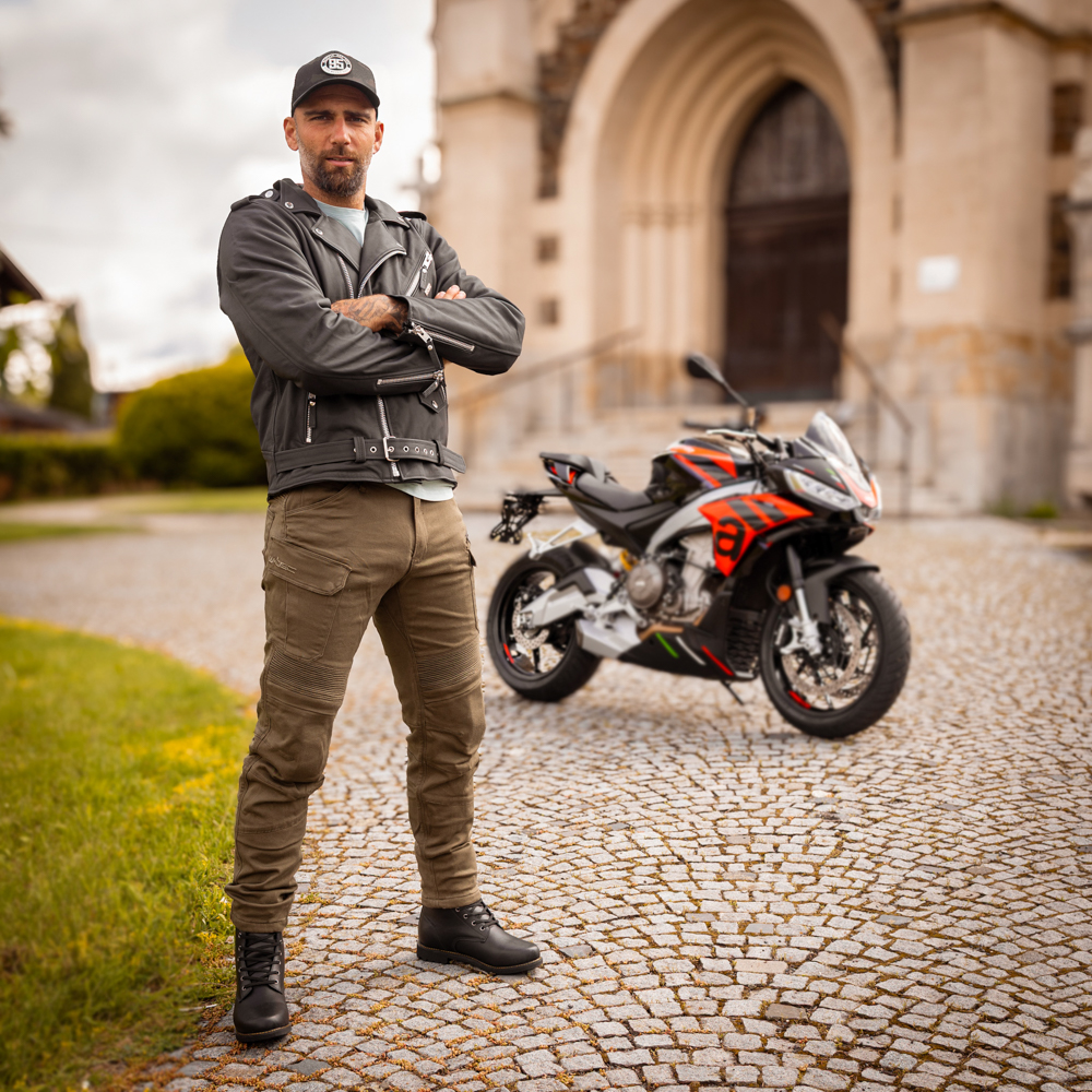 Moto jeansy W-TEC Wallbridge Olive olivově zelená 36/32 (obrázek 11)