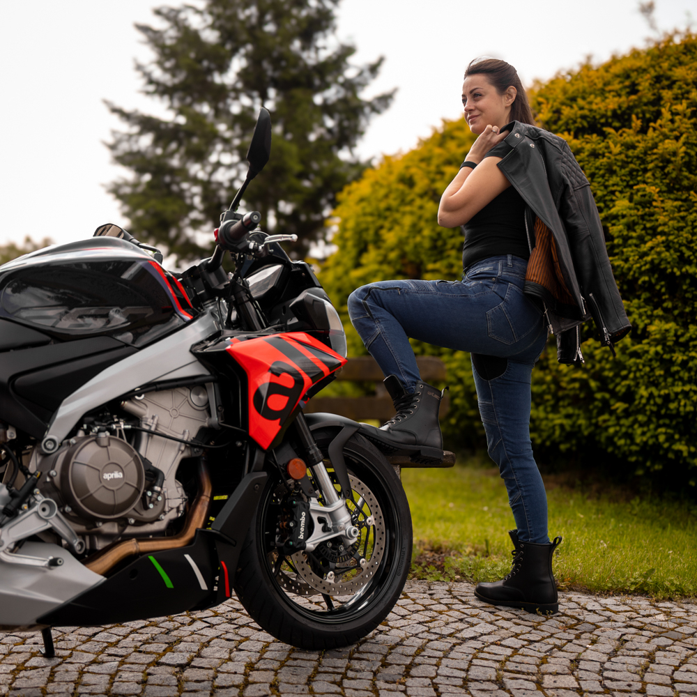 Dámské moto jeansy W-TEC Dynetis Lady modrá M (obrázek 5)