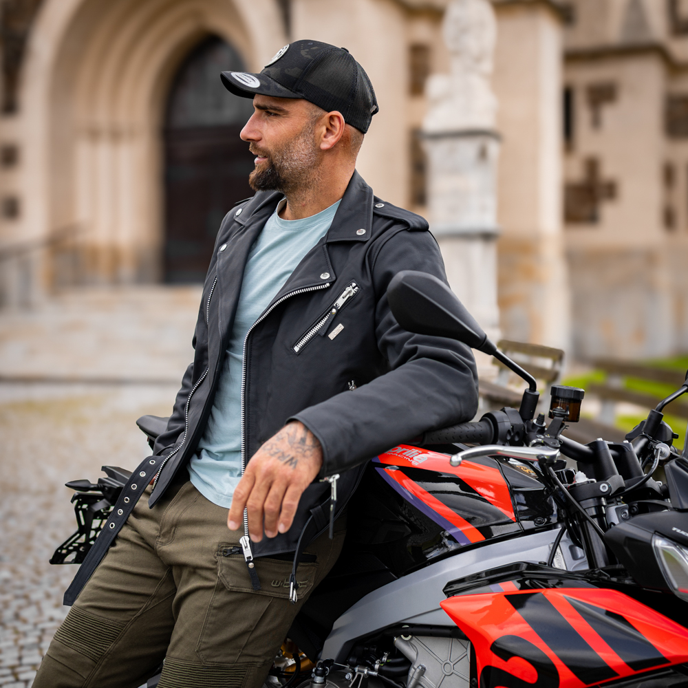 Pánská kožená bunda W-TEC Brineo matně černá XL rozšířená - Obrázek 2