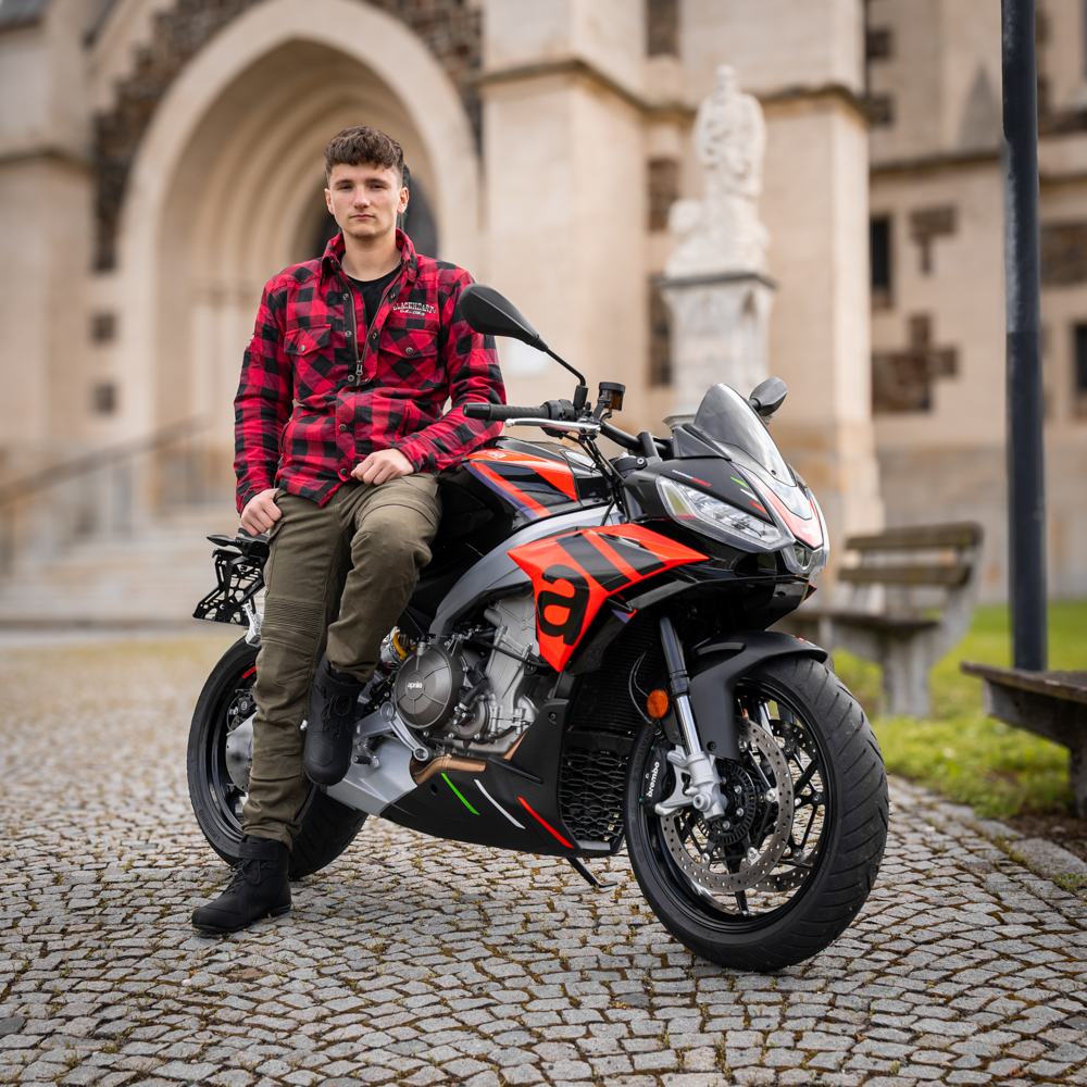 Moto jeansy W-TEC Wallbridge Olive olivově zelená 40/32 - Obrázek 3