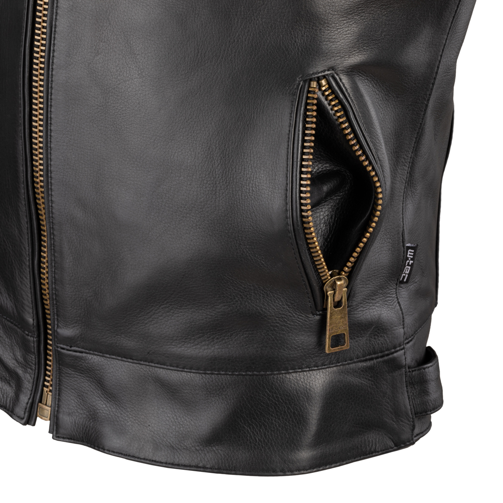 Pánská kožená moto bunda W-TEC Stripe černá s béžovými pruhy 4XL (obrázek 8)
