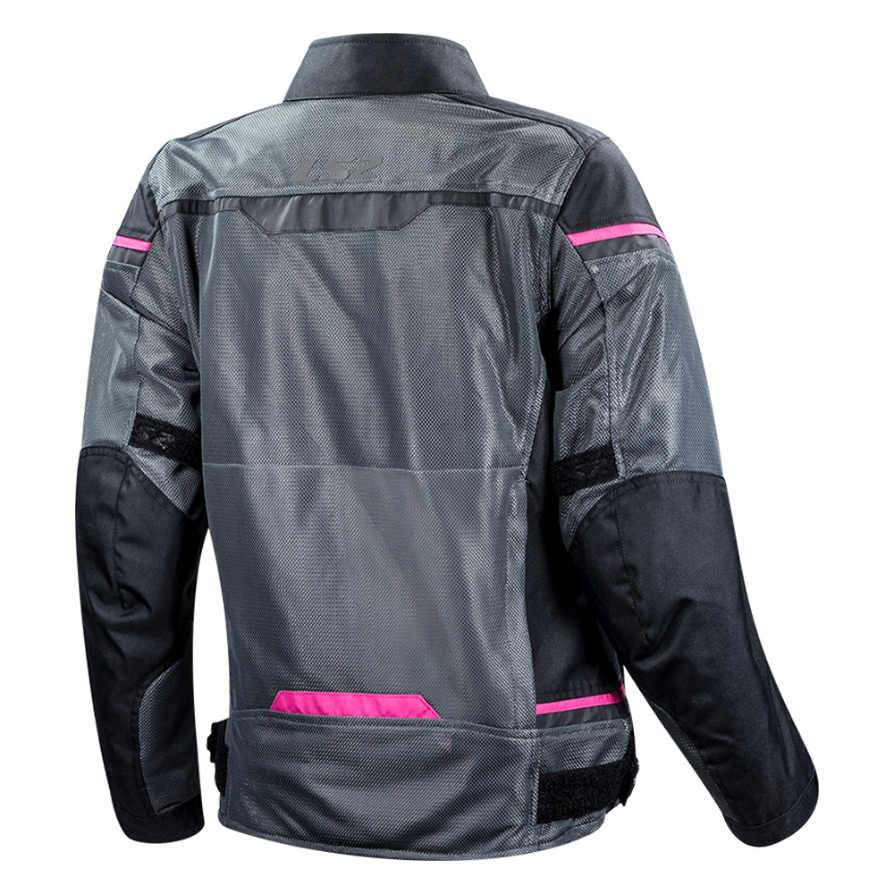 Dámská moto bunda LS2 Riva Black Dark Grey Pink černá/tmavě šedá/růžová M