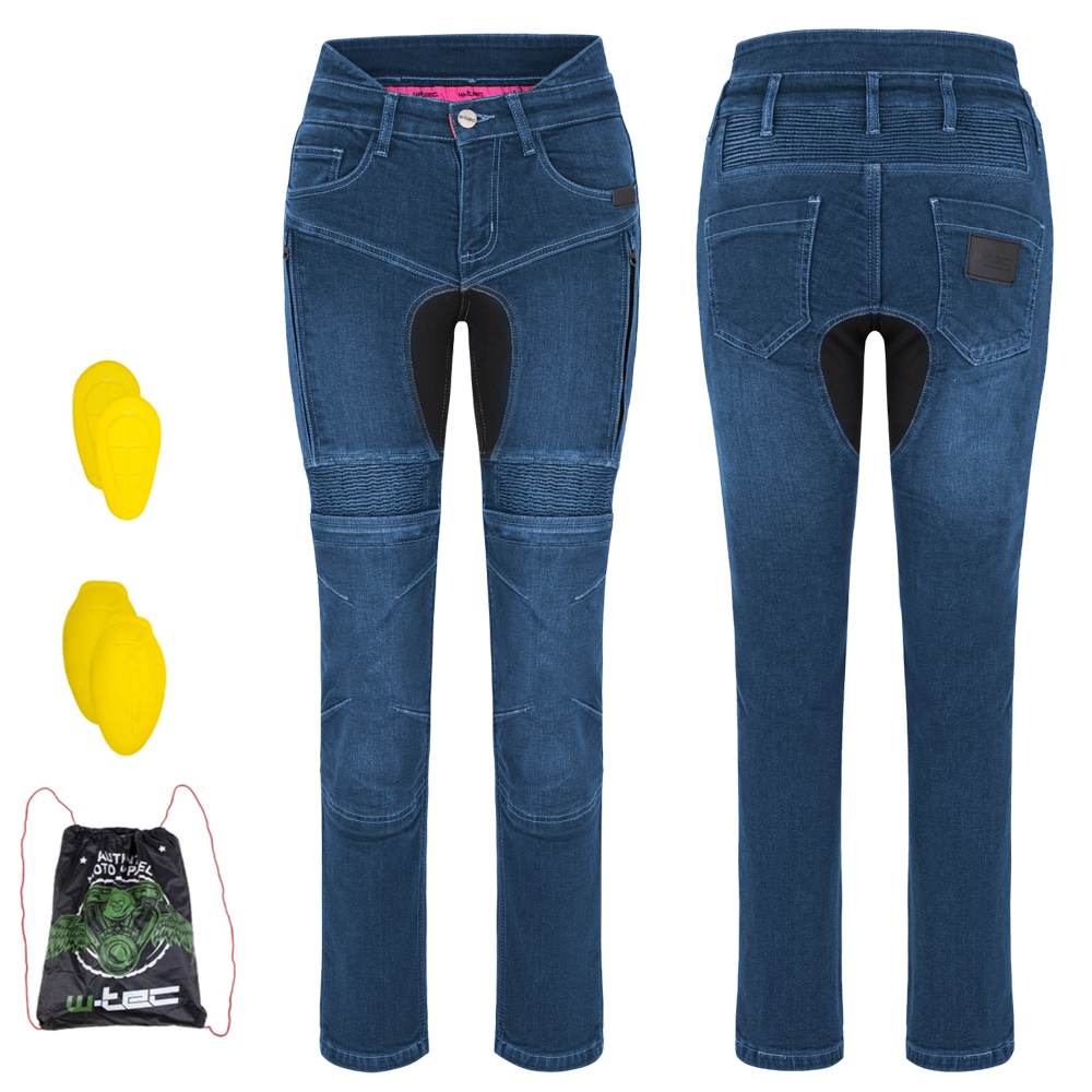 Dámské moto jeansy W-TEC Biterilla Eva Lady modrá XS prodloužená délka